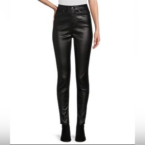 High Rise Skinny Coated Denim Jeans